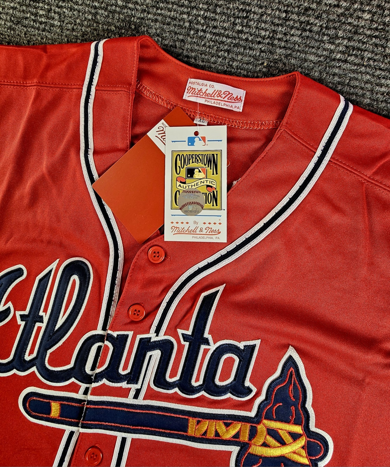 Hank Aaron Atlanta Braves Mens XL Red Stitched Baseball Jersey New