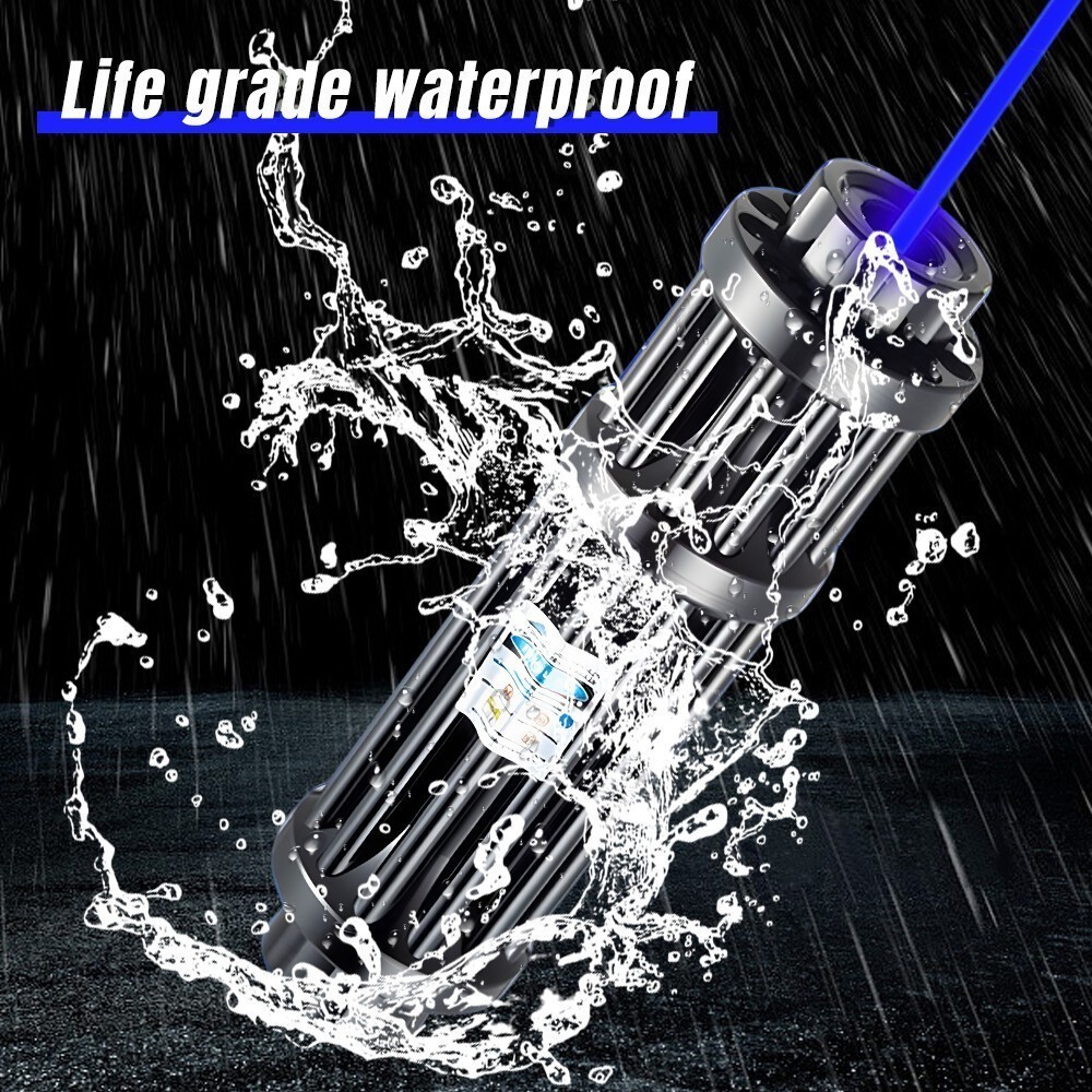 Adjustable High Power Blue Laser Burning Light Pointer Visible Dot Torch Light