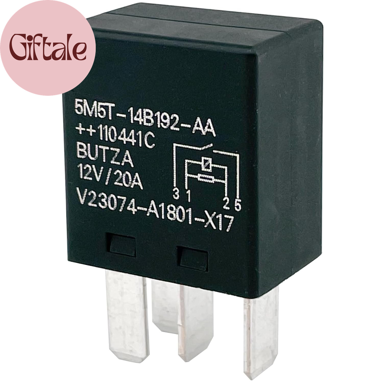 5M5T-14B192-AA Relay V23074-A1801-X17 (3-Pack) 12V 20A 4-Pin SPST Automotive Mic