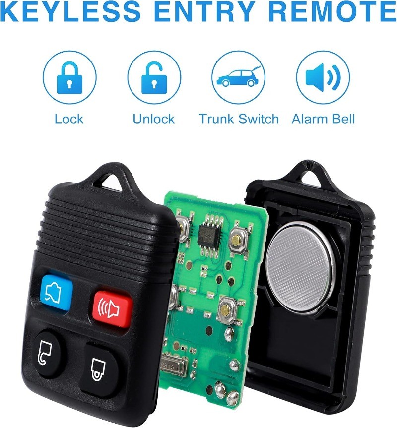 4 Button Keyless Entry Remote Control Key Fob, 2 Pack