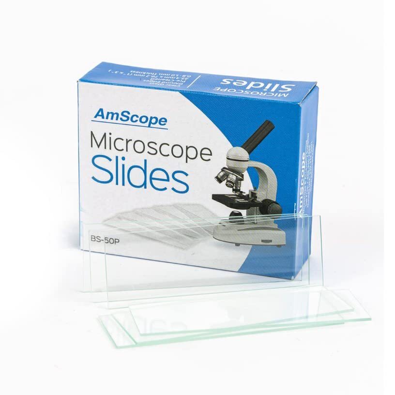 50 Blank Glass Microscope Slides & 100 Cover Slips for Experiments and Analysis