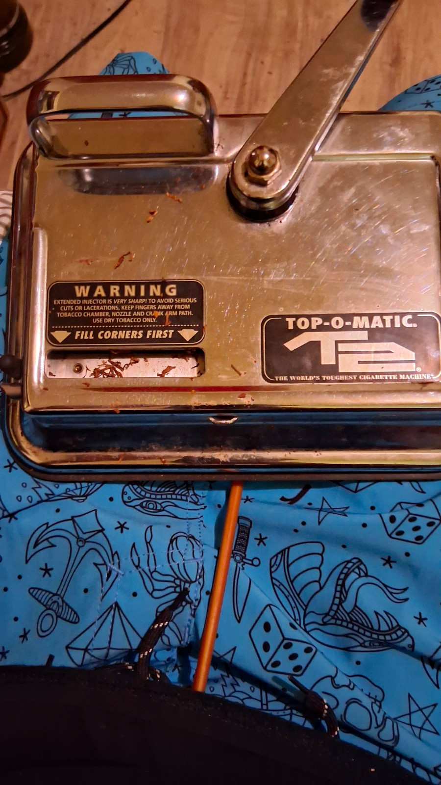 Top-O-Matic T2 Cigarette Rolling Machine Metal Tobacco Roller Maker