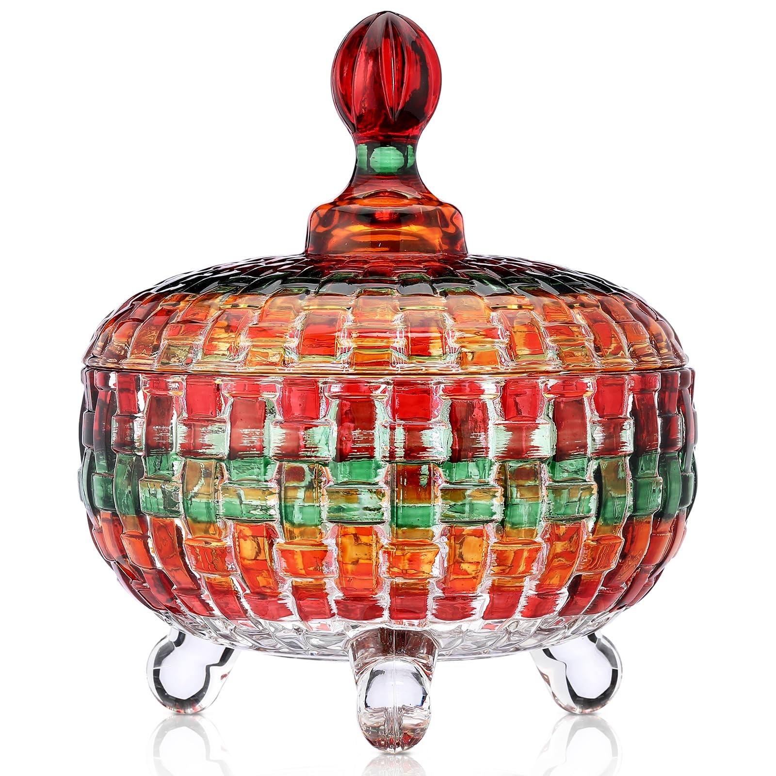 26 Oz Large Glass Candy Dish with Lids Crystal Candy Jar with Lid Halloween Deco