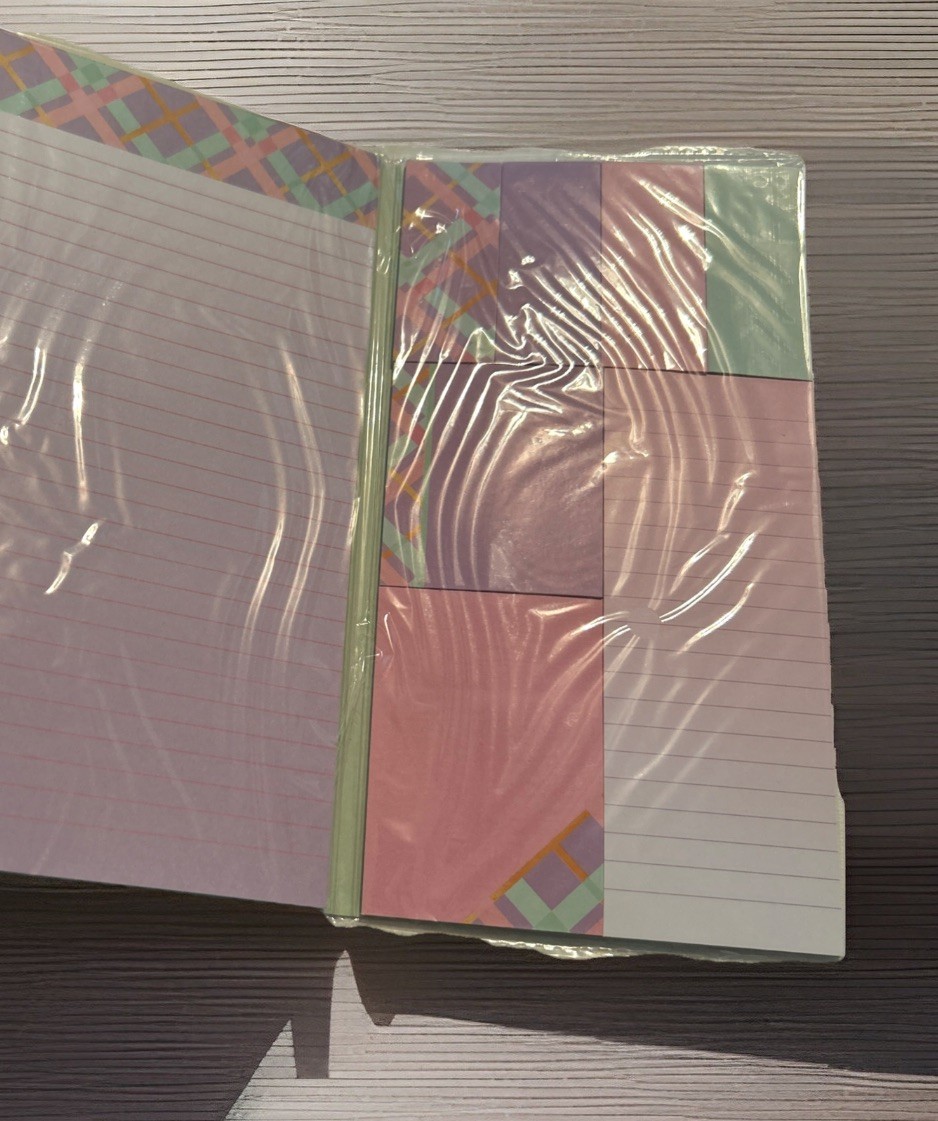 Jot Sticky Notes & Memo Pad Inside a Trifold Booklet, New
