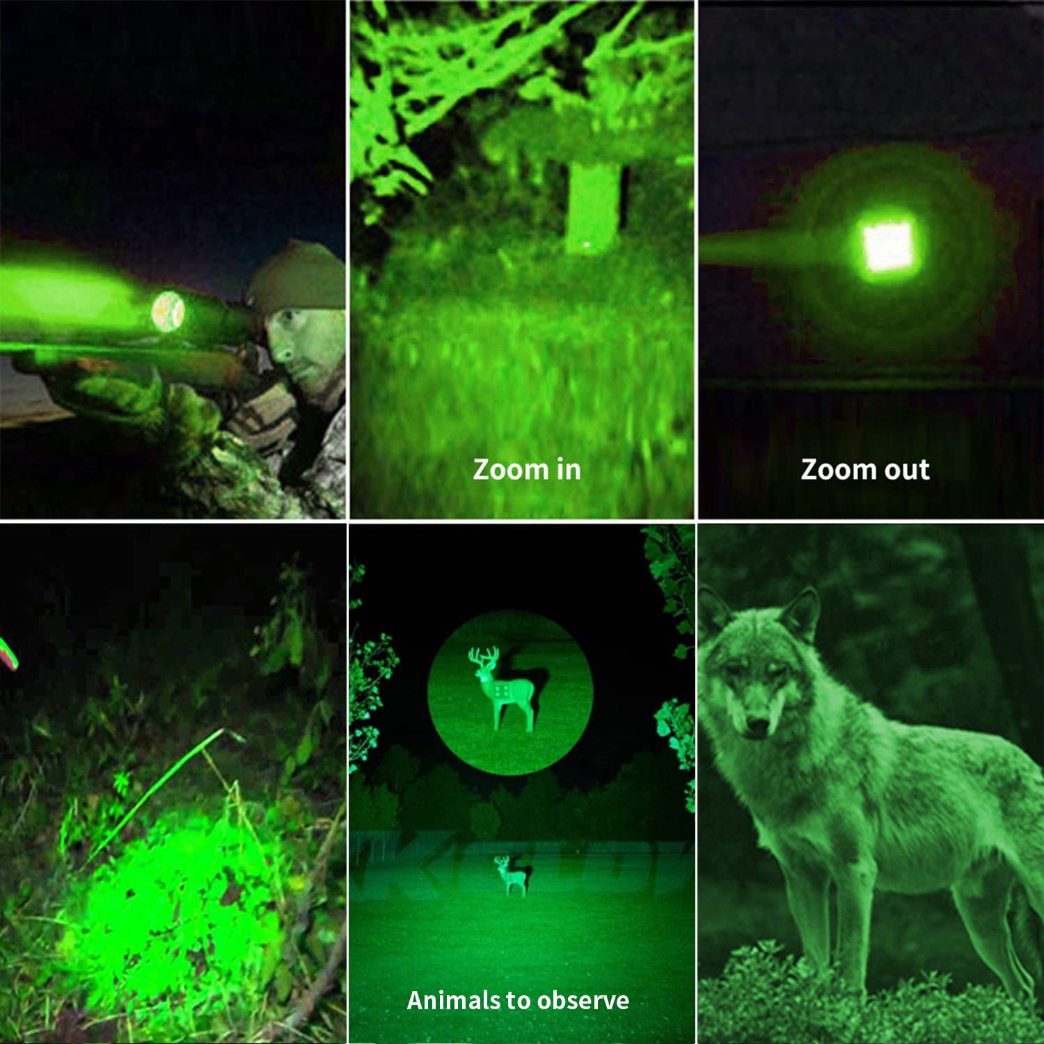 4~in~1 Rechargeable LED Flashlight Red Green Blue White, 4 Modes
