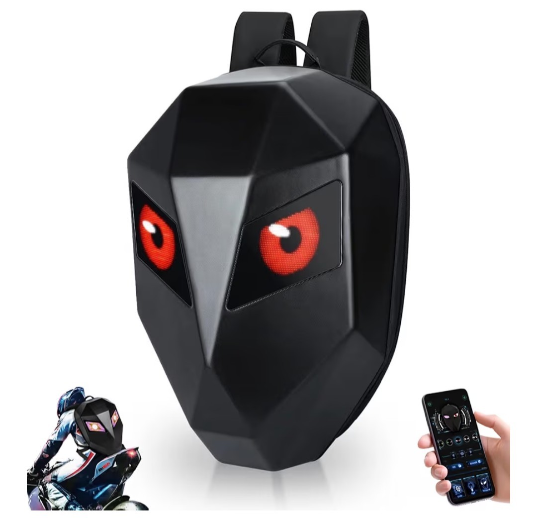 Motorcycle LED Knight Backpack Laptop Bag DIY programming Backpack 3D Waterproof