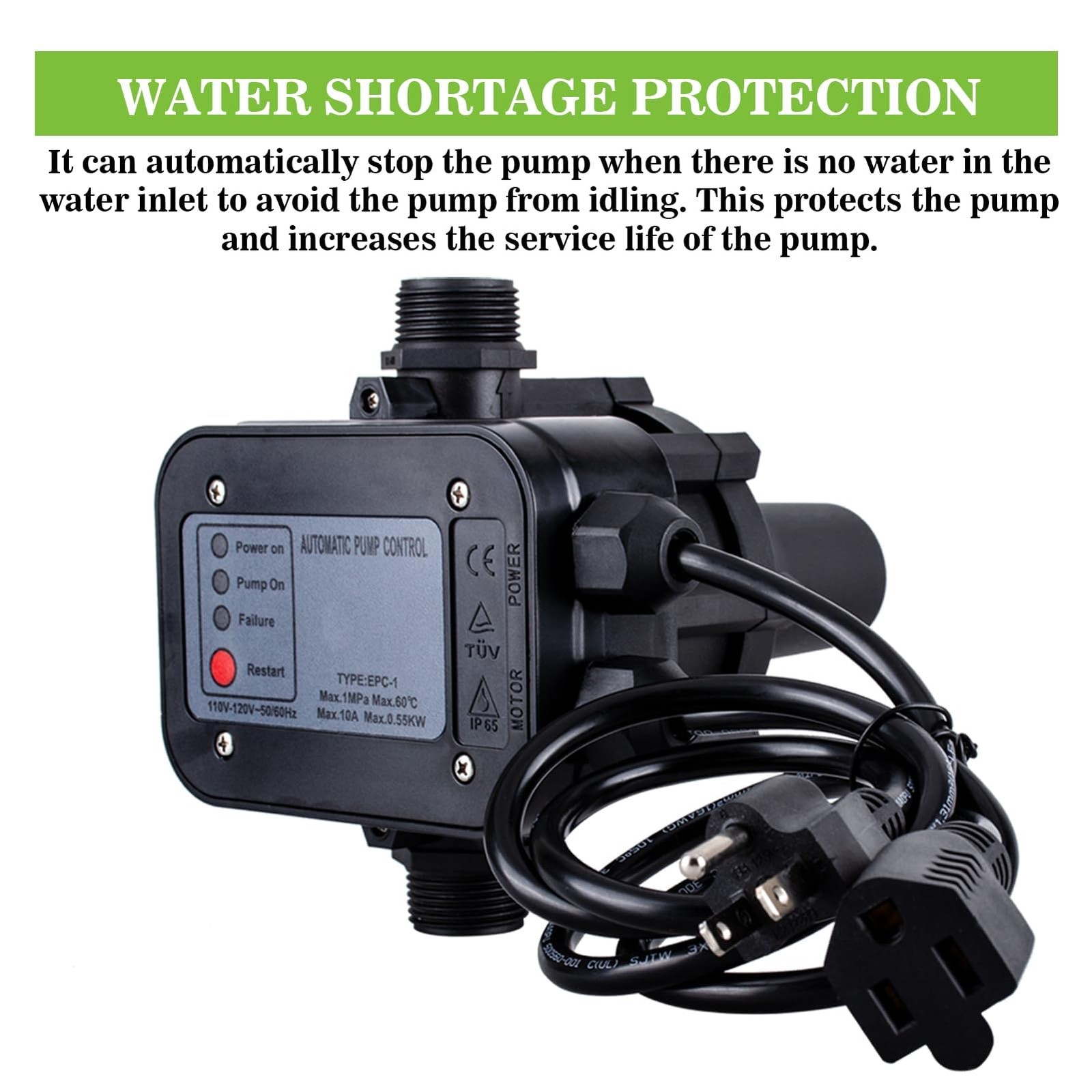 MARSTEK IP65 Automatic Water Pump Controller，Water Pump Pressure Switch Water...
