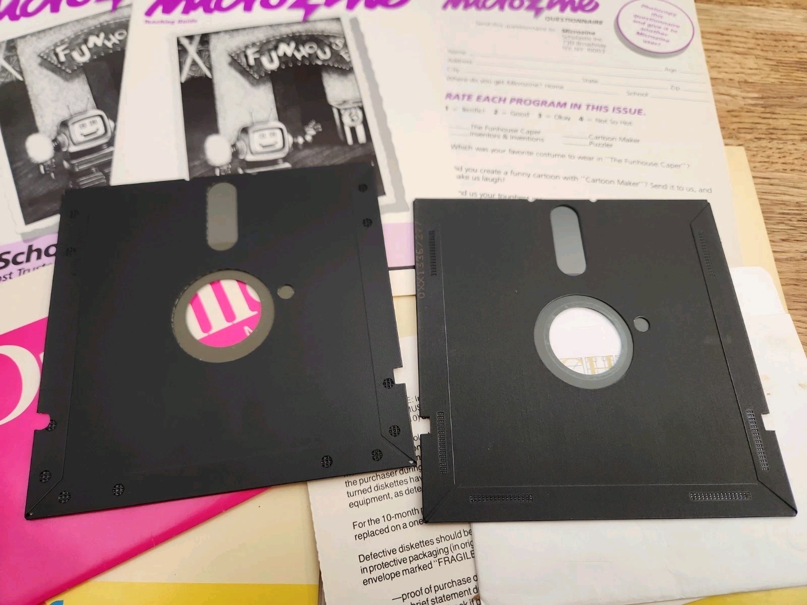 Scholastic Microzine No. 14 Funhouse Caper Brochure & Floppy Disk