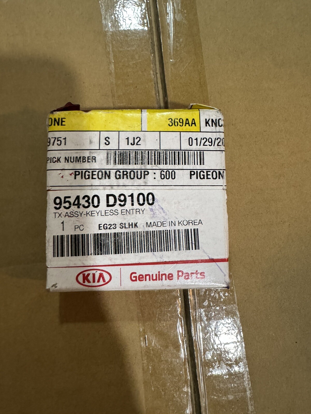 Genuine Kia Keyless Entry Transmitter 95430-D9100