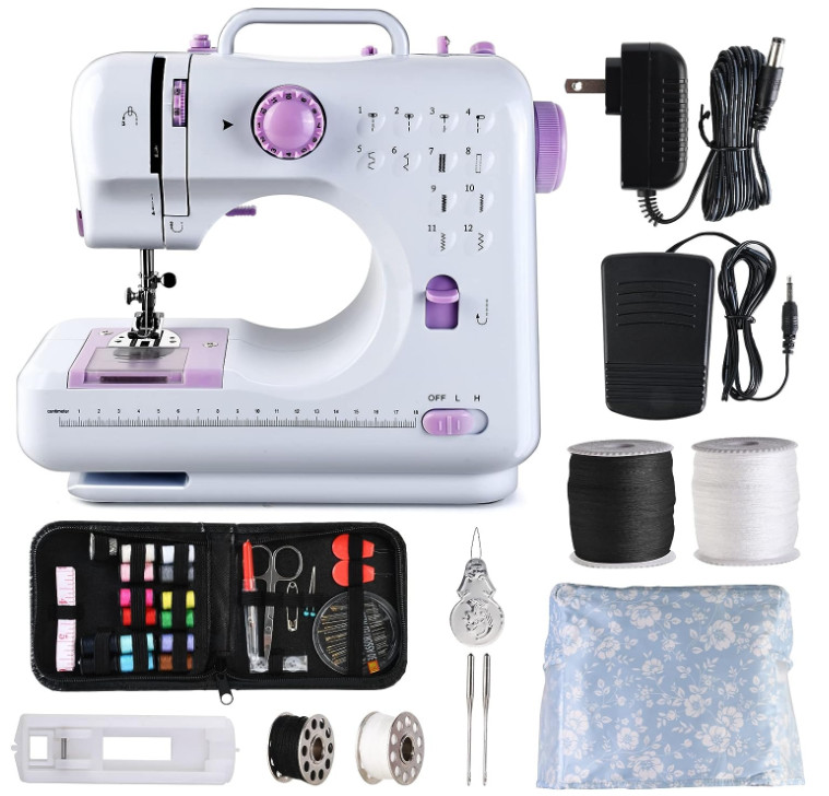 Portable Sewing Machine Crafting Mending 12 Built-In Stitches w/ Needle +Thread