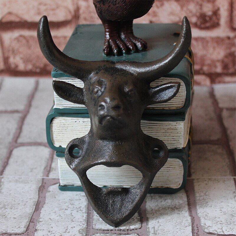 Creative Cast Iron Bottle Opener Deer Cow Metal Beer Wine Opener Wall Mounted