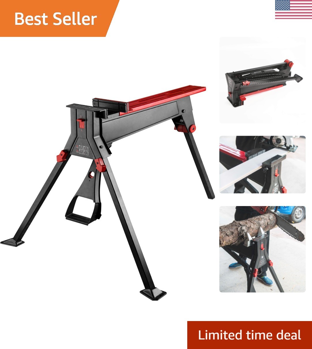 Hands-Free 600 LB Capacity Portable Work Support Station - Easy Transport Design