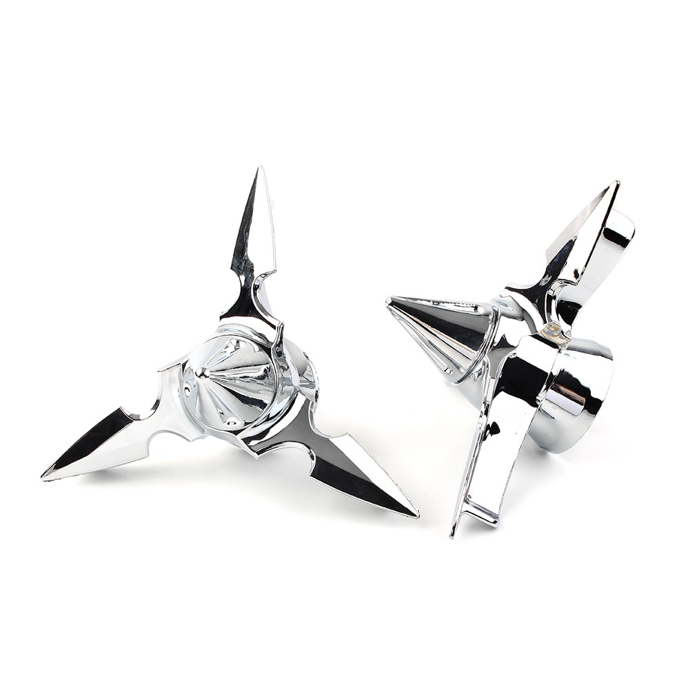 For Harley Softail Touring Chrome Spun Blade Spinning Front Axle Cap Nut Cover