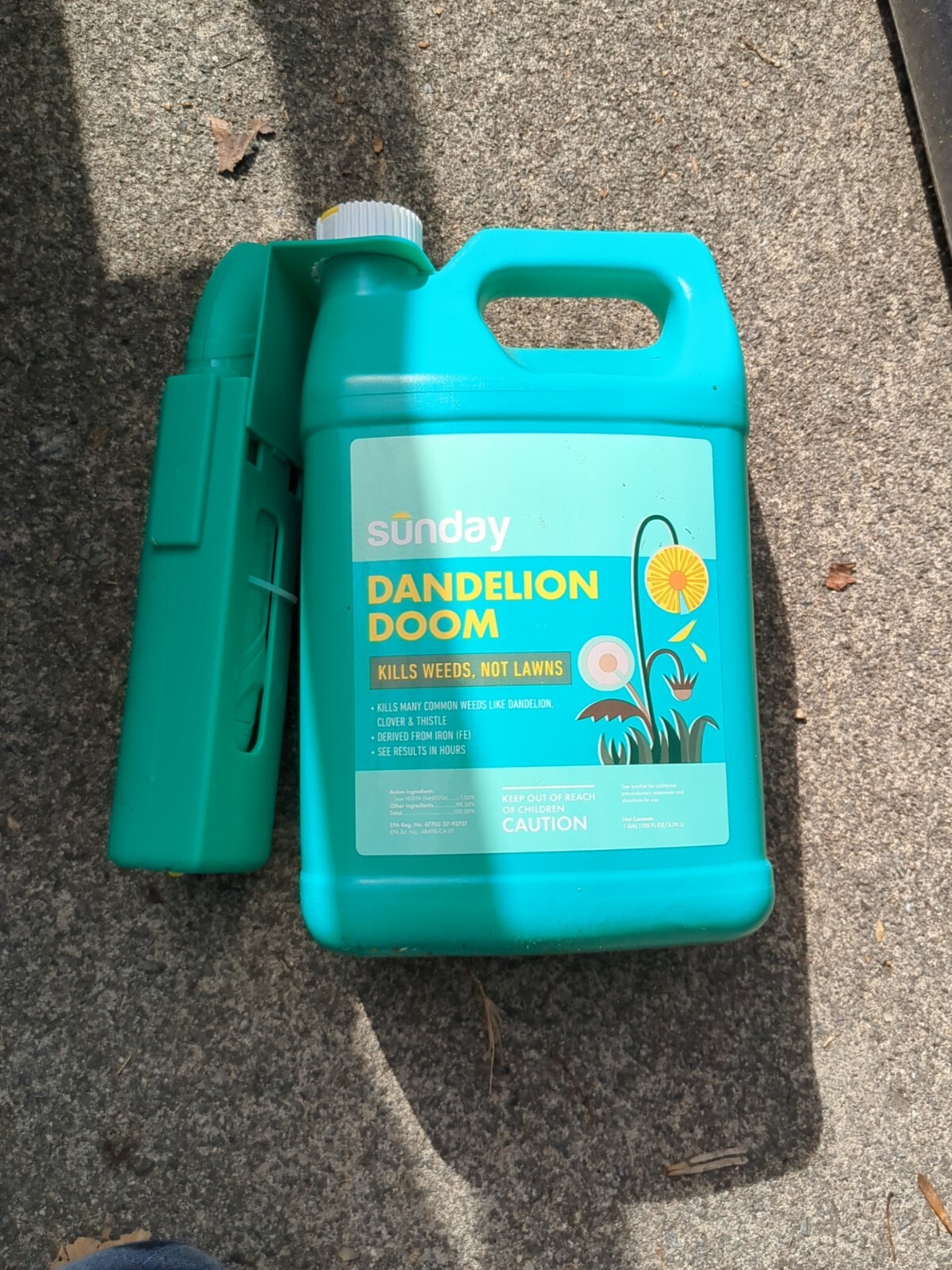 Sunday Dandelion Doom - Sunday Spot Weed Control 1 gallon Bottle- NEW