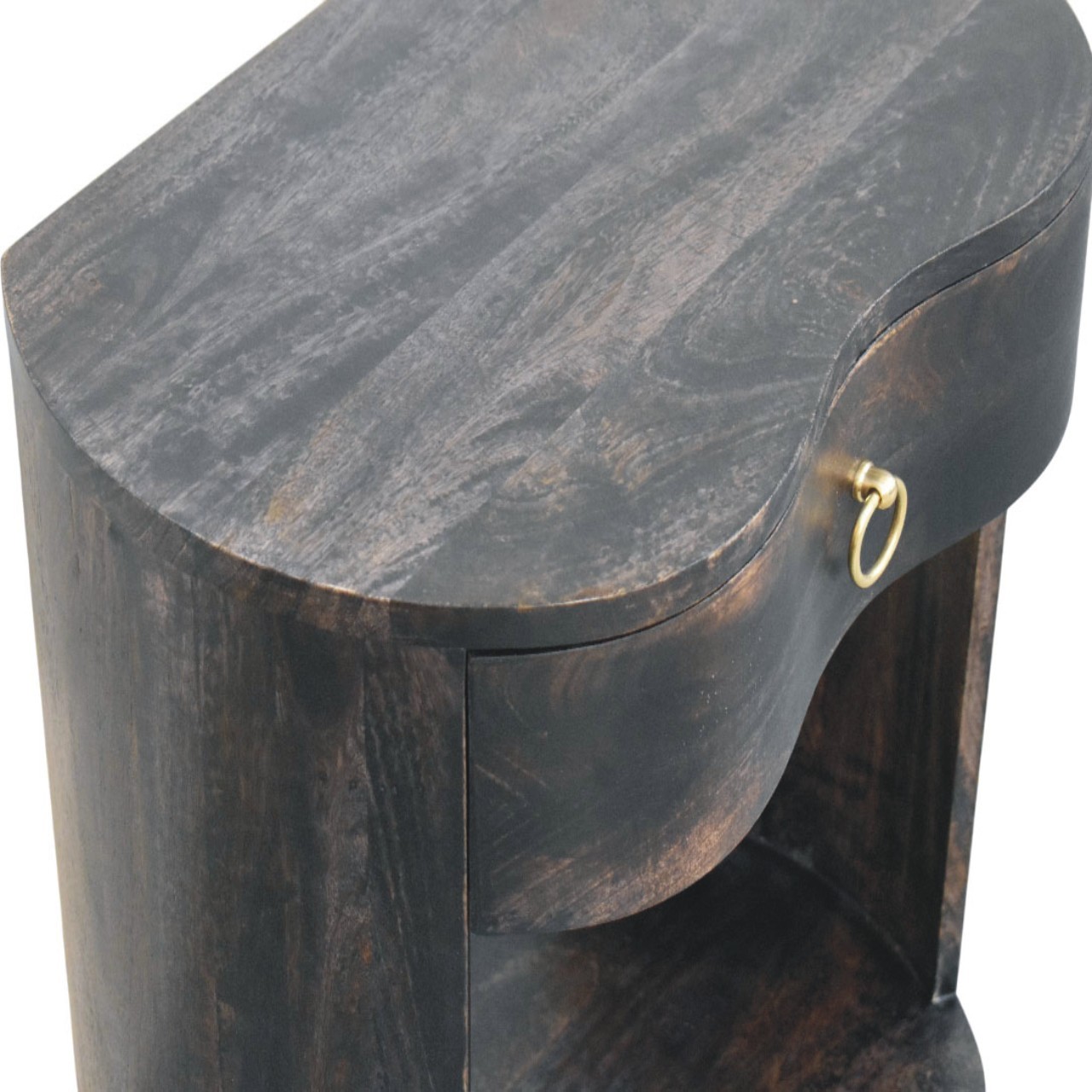 Solid Mango Wood Bedside Table, 1 Drawer, Modern Design, Fully Assembled