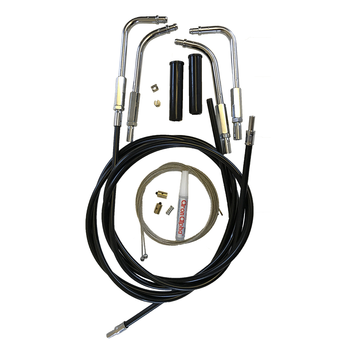 Harley-Davidson V-Twin Motorcycle Throttle & Idle Cable Kit, Push In Bends