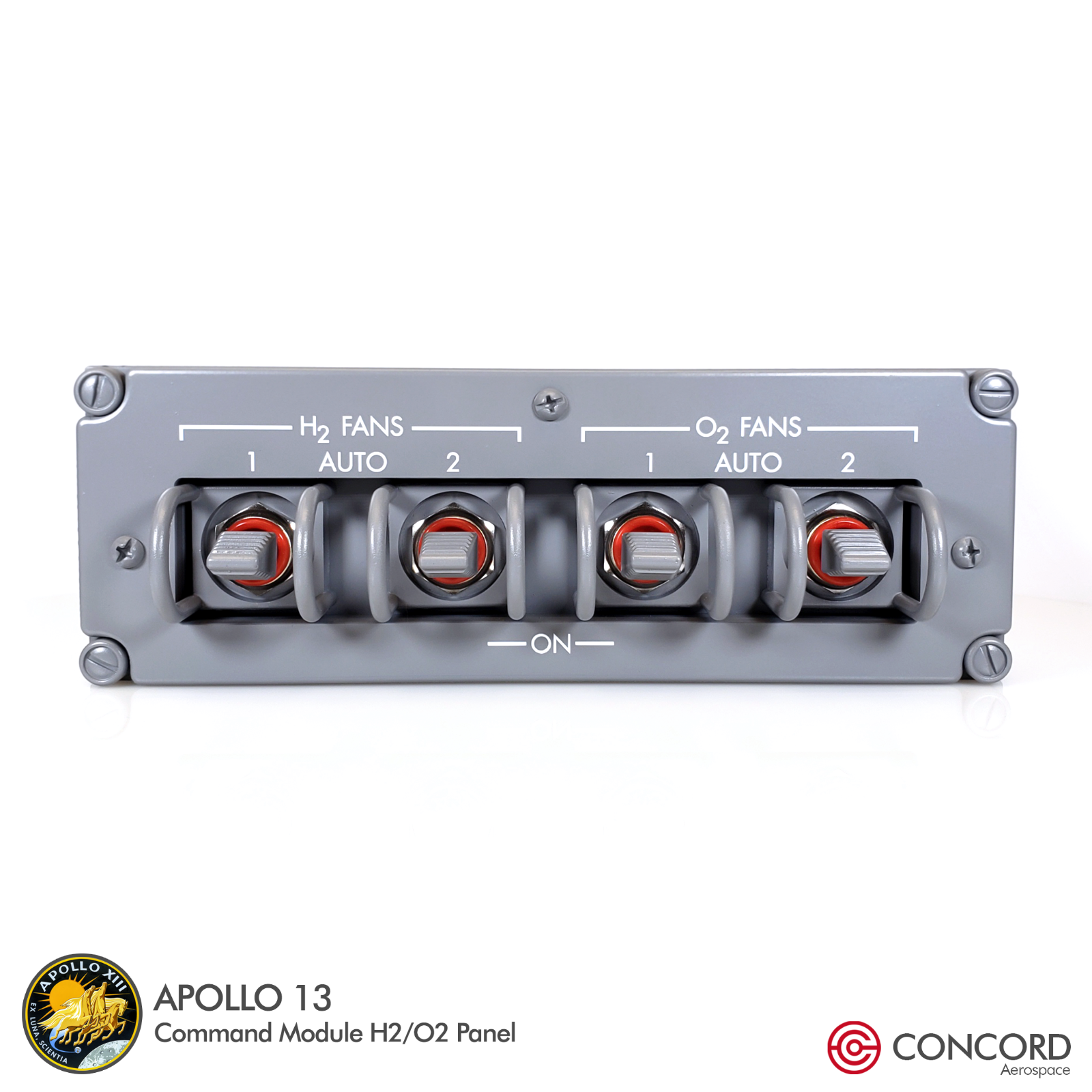 APOLLO 13 COMMAND MODULE QUAD SWITCH PANEL - H2-O2 FAN SWITCHES
