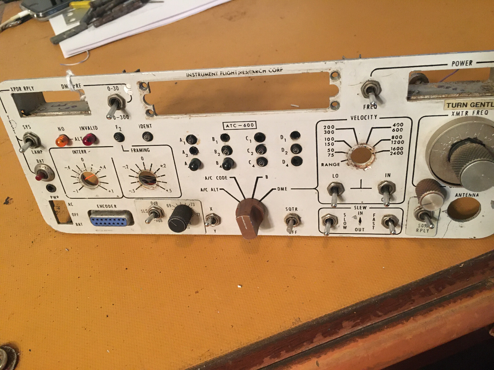 IFR ATC-600A Front Panel with some Switches, Knobs & Dials