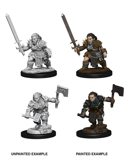 Pathfinder Deep Cuts Unpainted Miniatures: Female Dwarf Barbarians