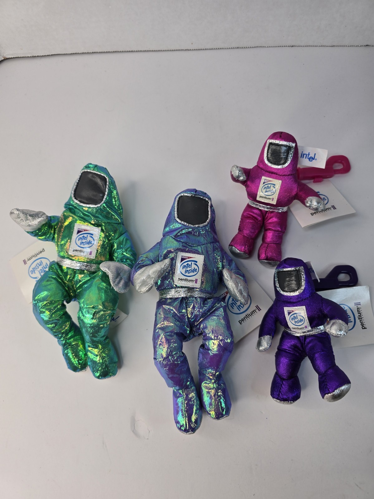 Lot Of 4 Vintage Pentium Intel The Bunny People Astronaut Plush Doll 1997 W/ Tag