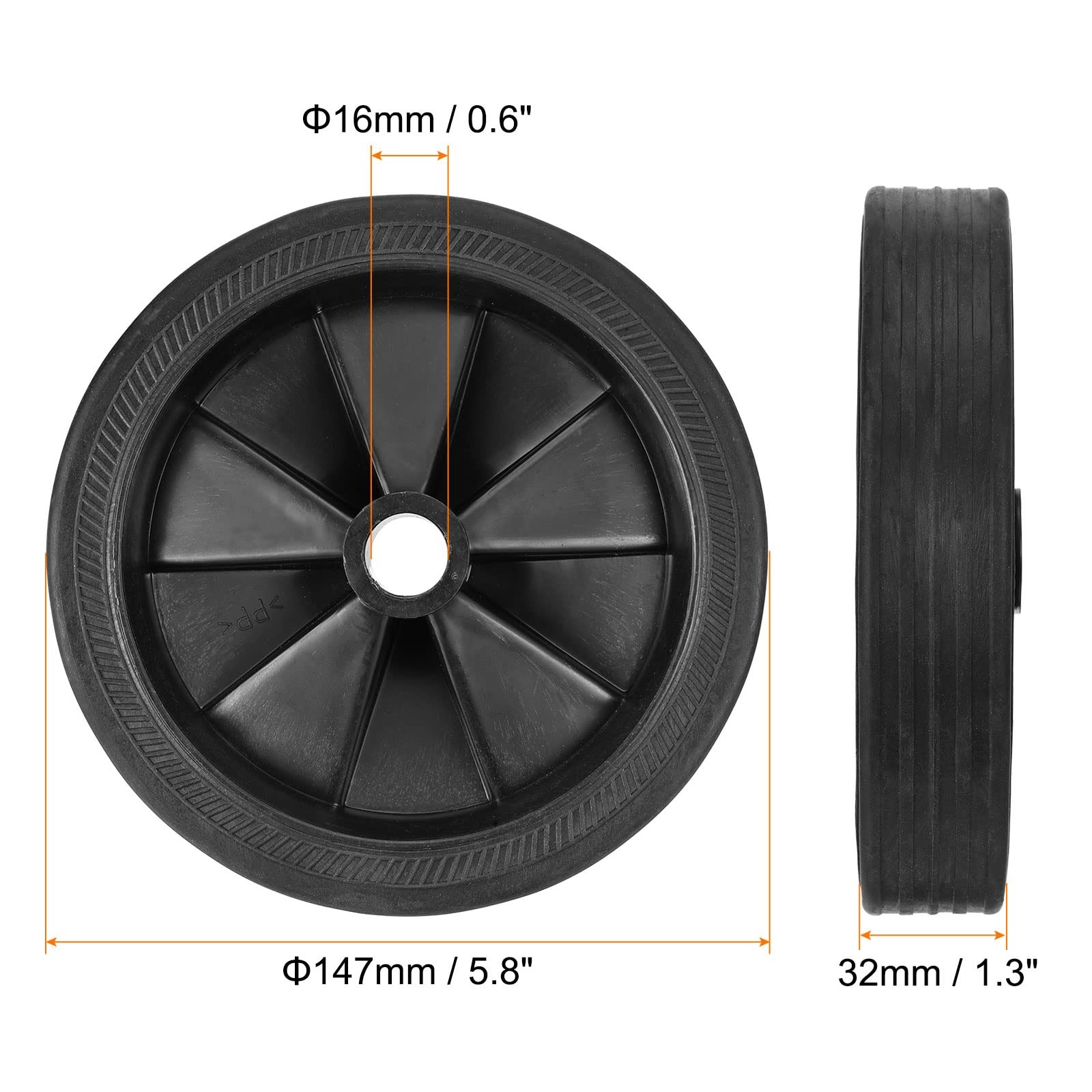 Universal 5.8" Air Compressor Wheels - 2 Pack Replacement Parts for Mobility