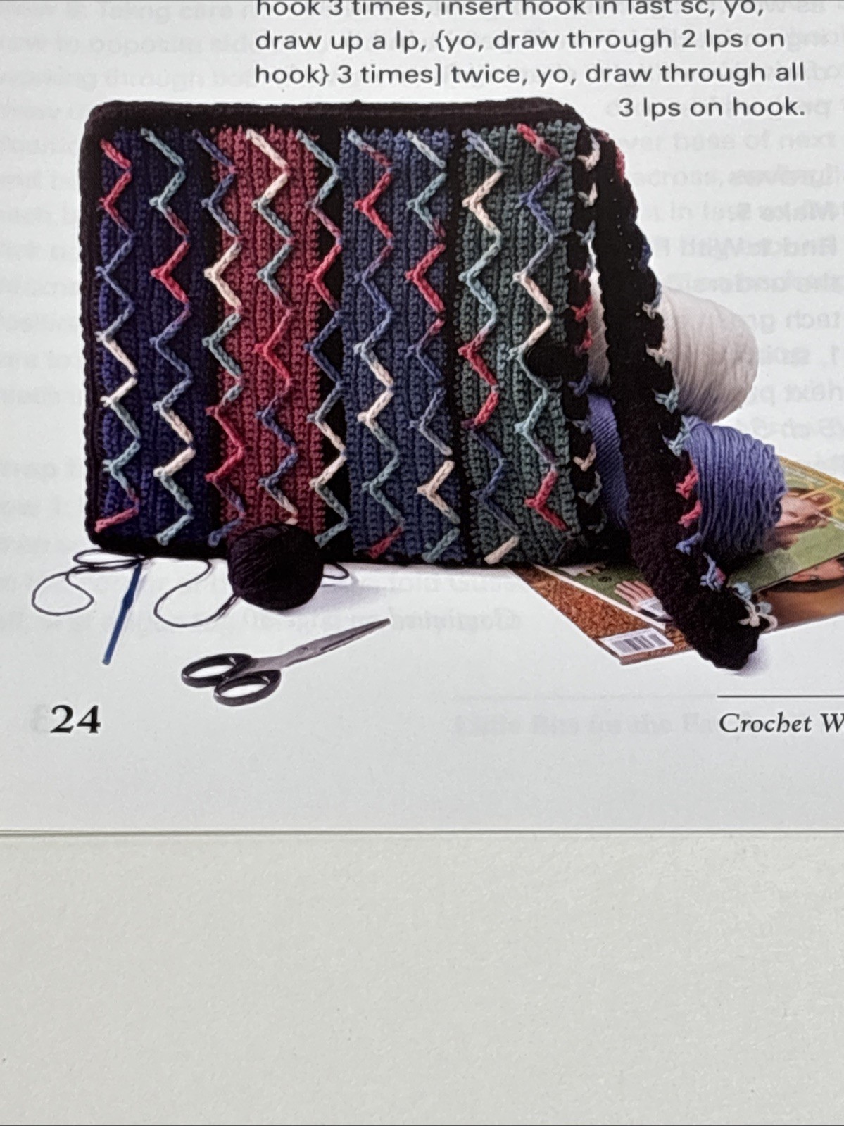 Chain Waves Carryall Tote Bag Crochet Pattern Page From Book