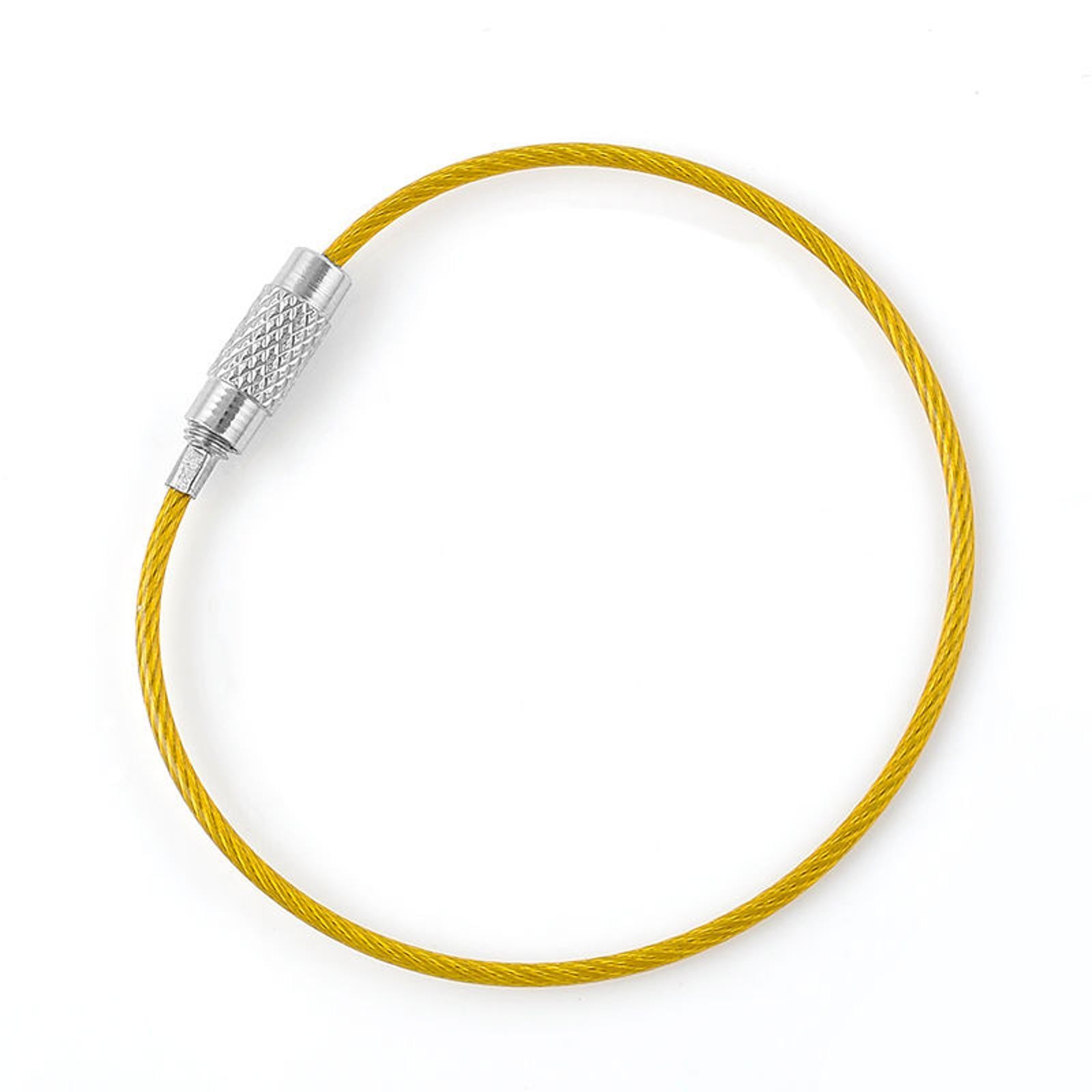 20* 1.5mm Screw Locking Wire Keychain Cable Rope Key Holder Keyring Chain Ring D