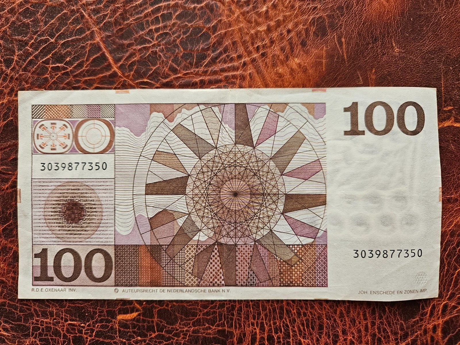 Netherlands 100 gulden 1970 banknote