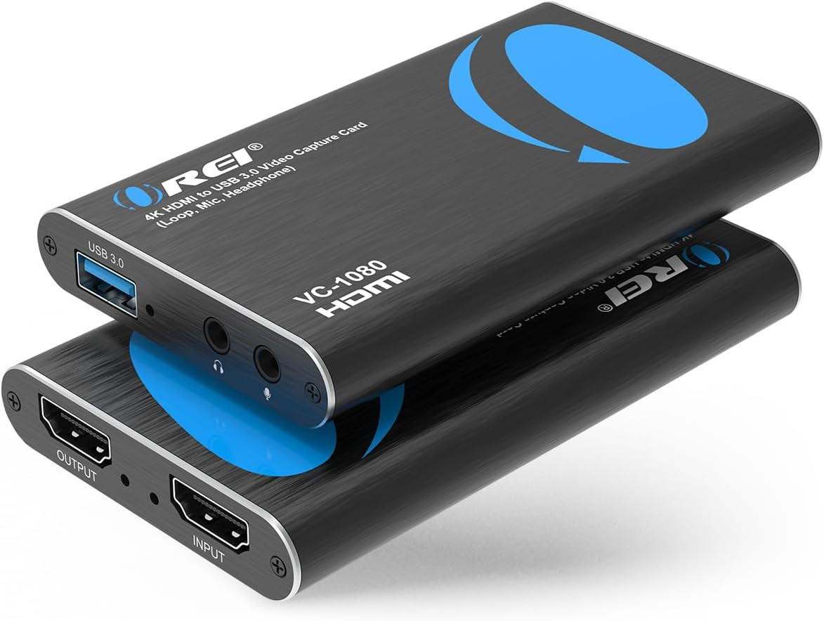 OREI 4K@30Hz HDMI Video Capture Card USB 3.0, Loop-Out, UVC UAC 48 KHz PCM | Cap