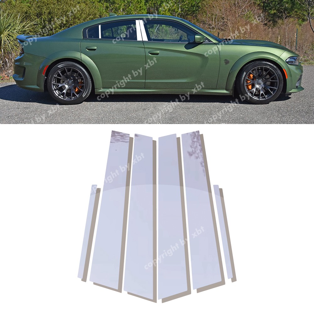 6pcs Pillar Posts for 2011-2021 Dodge Charger 4Door Cover Panel Trim Chrome