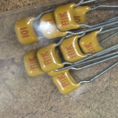 Lot of 25 100pF 100V 10% NPO Radial Capacitor Ceramic MLCC AVX SR211A101KAA