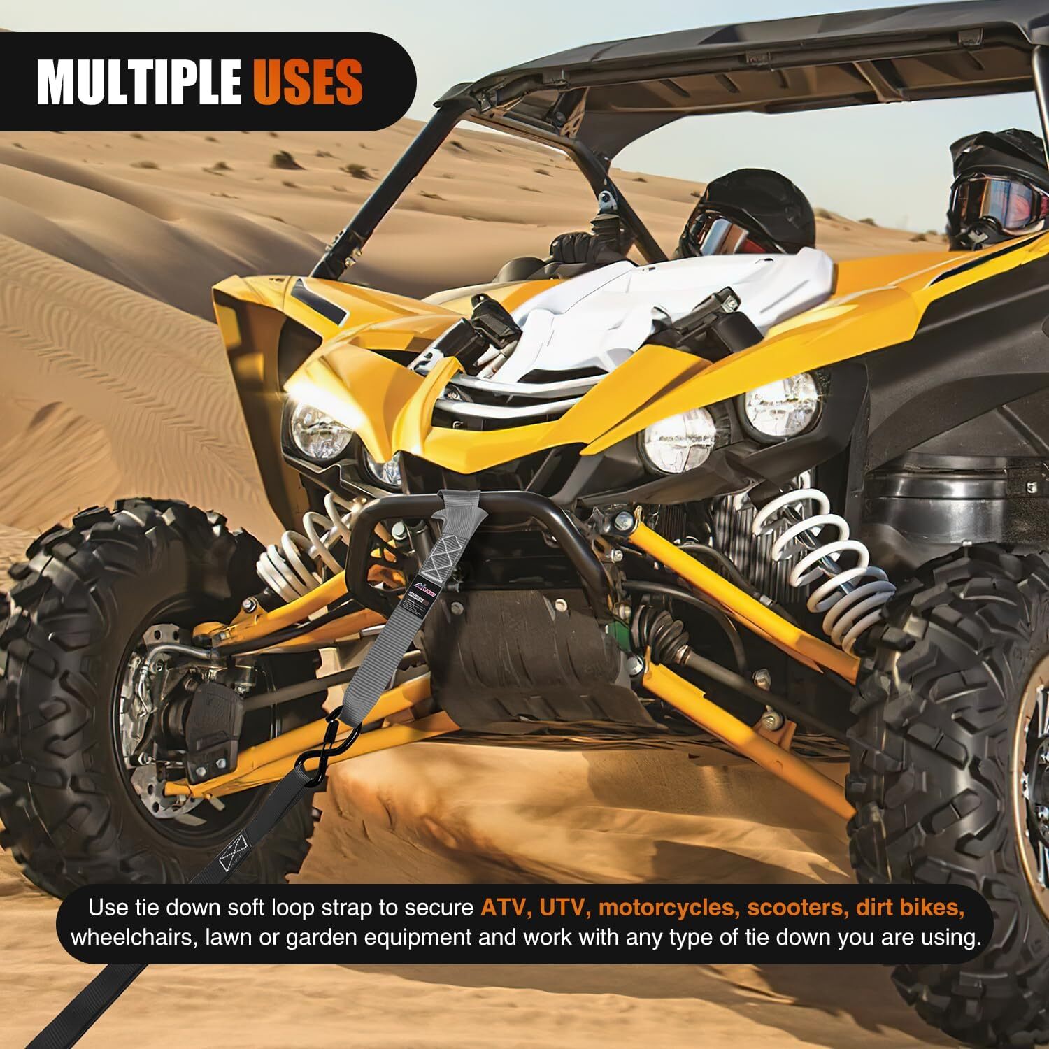 Nilight Motorcycle Tie Down Straps Max Break Strength 12000Lbs Grey
