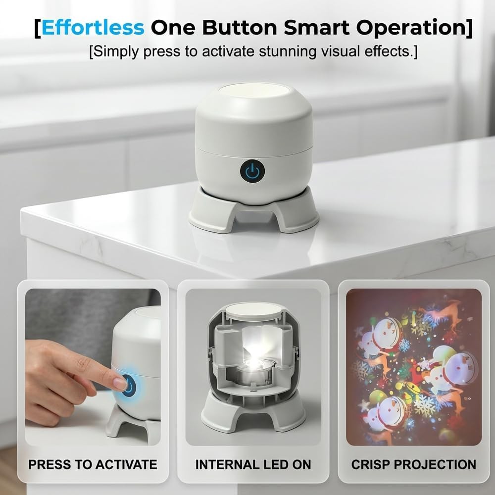 360° Rotating LED Ocean Wave Projector Night Light, Multi-Angle Base