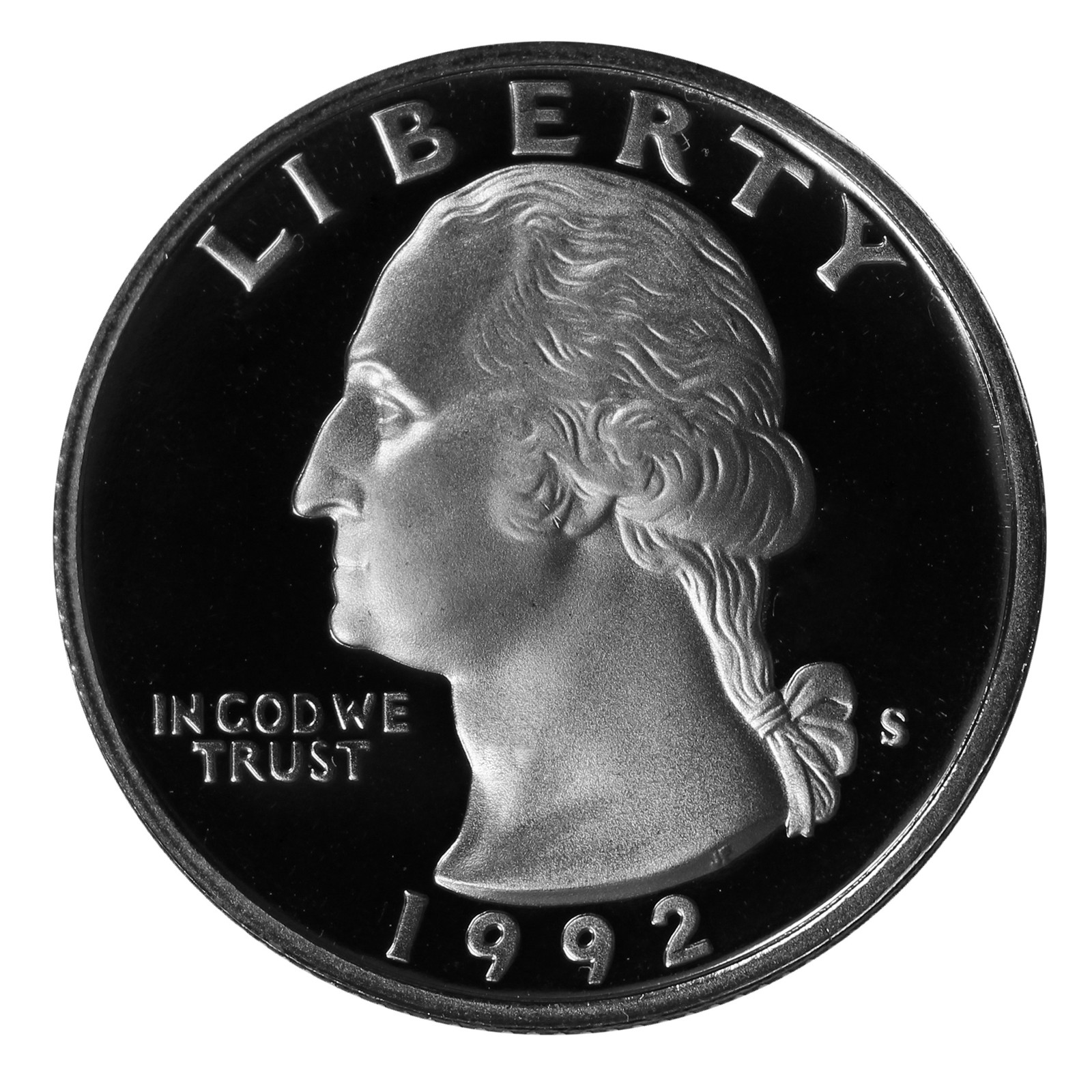 1992 S Washington Quarter 25c Gem Deep Cameo Proof CN-Clad US Coin