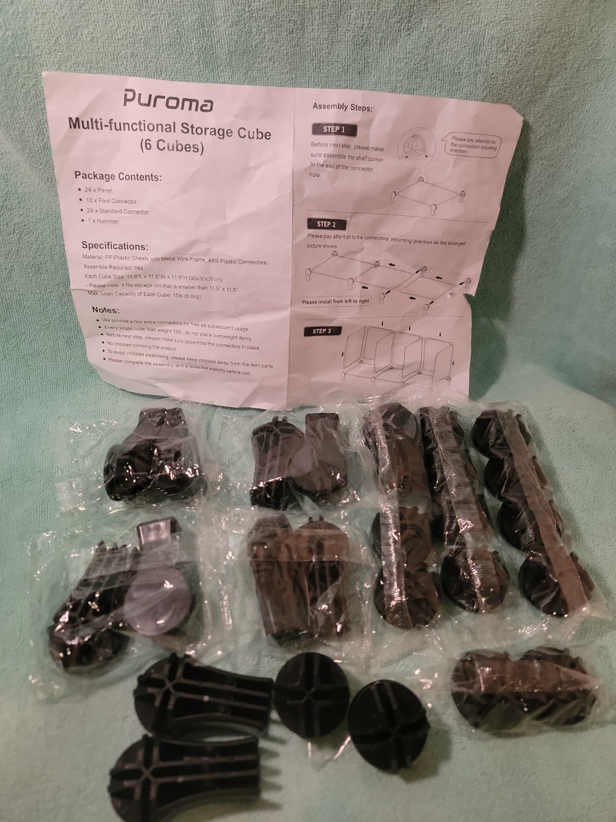 Puroma Multi-functional Storage Cubes Connector Pieces for assembly