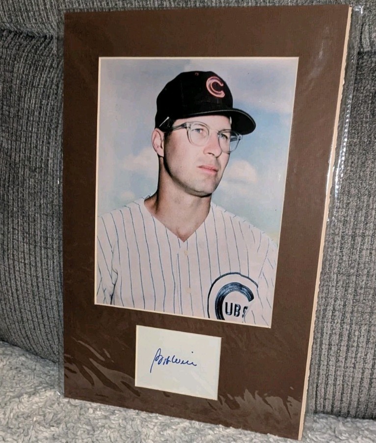 Bob Will Chicago Cubs Signed Cut Matted 8x10 Color Photo W/Our COA