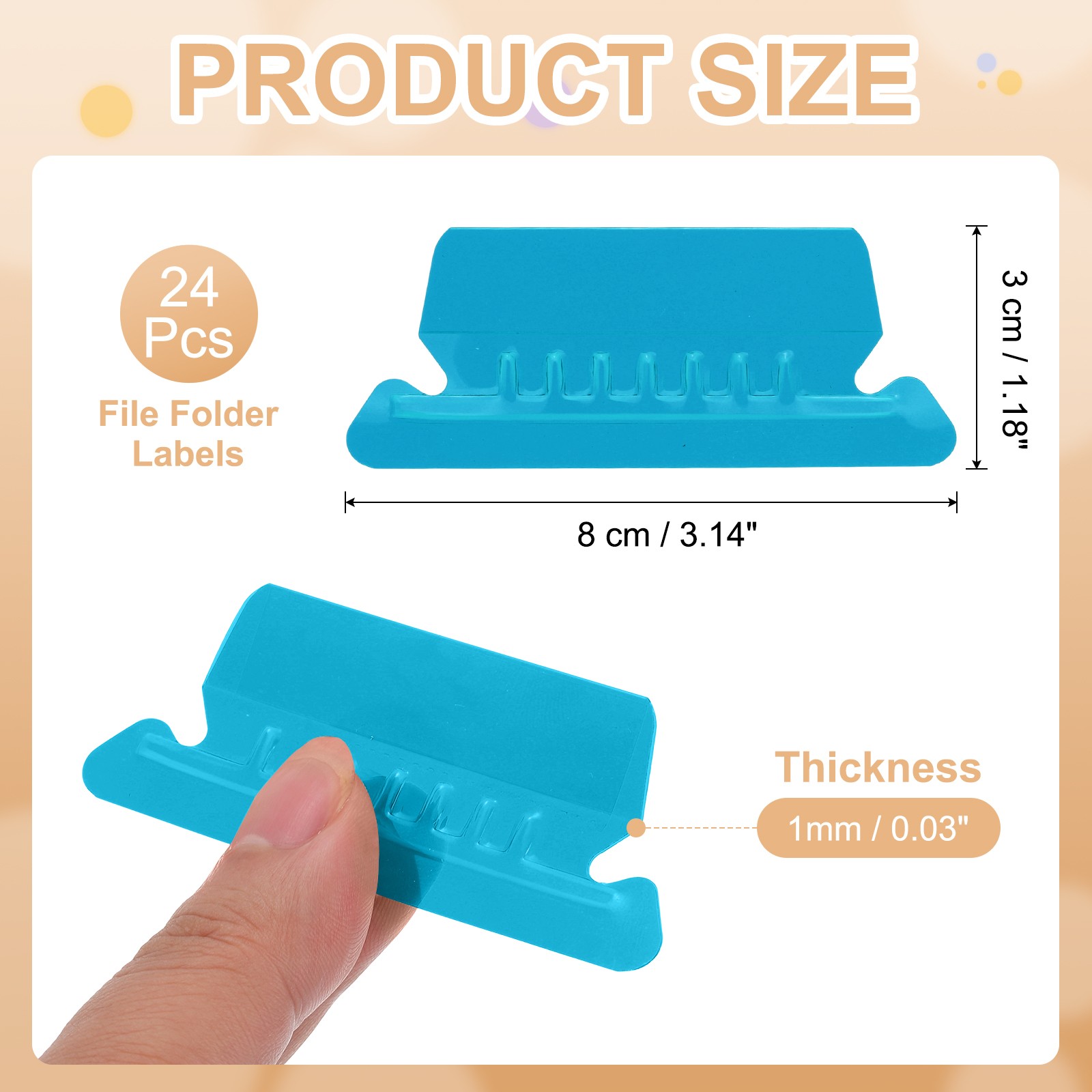 3" File Folder Labels 24Pcs, File Folder Tabs with Inserts Labels Blue Slot