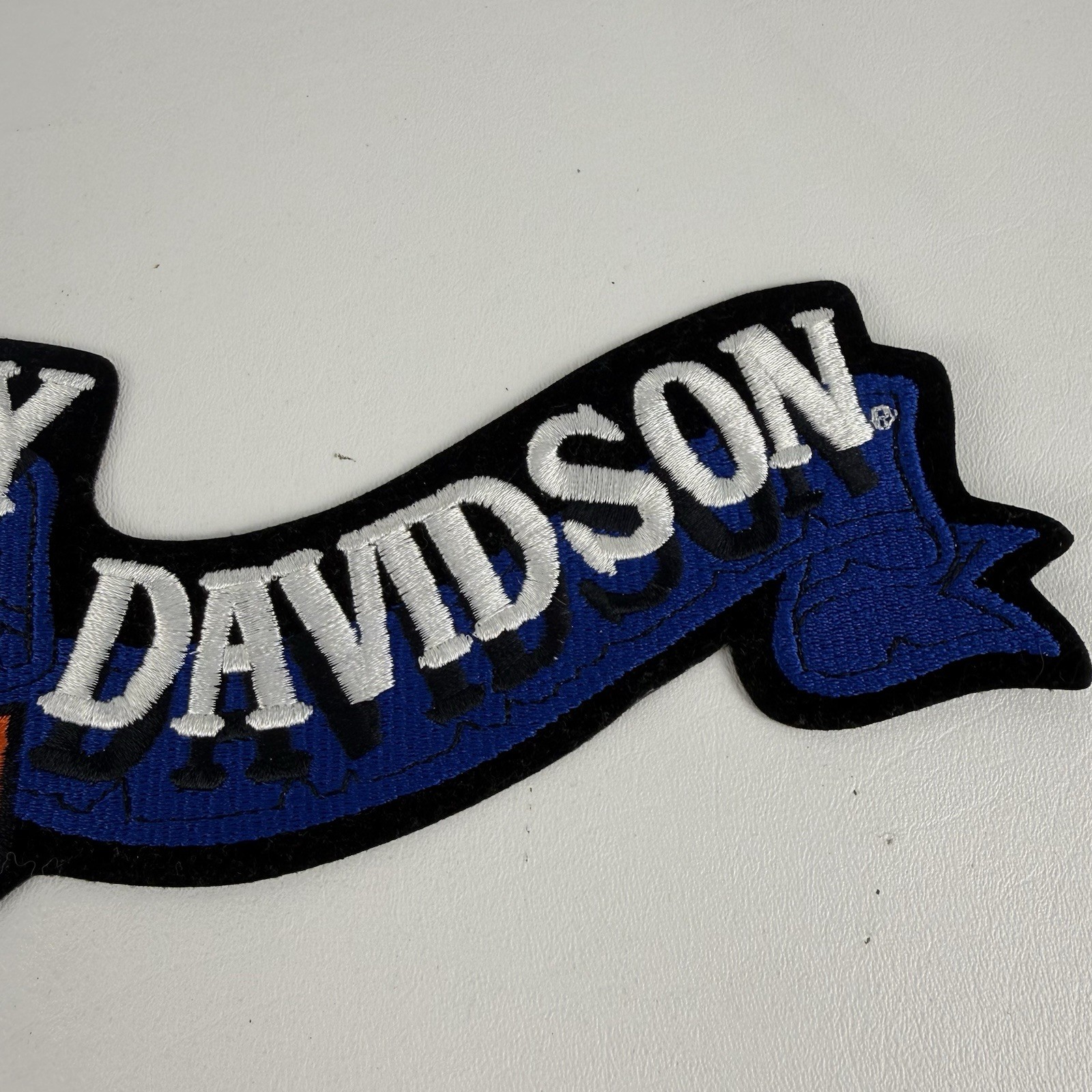 Harley-Davidson Bar & Shield Blue Banner Embroidered Large Back Patch