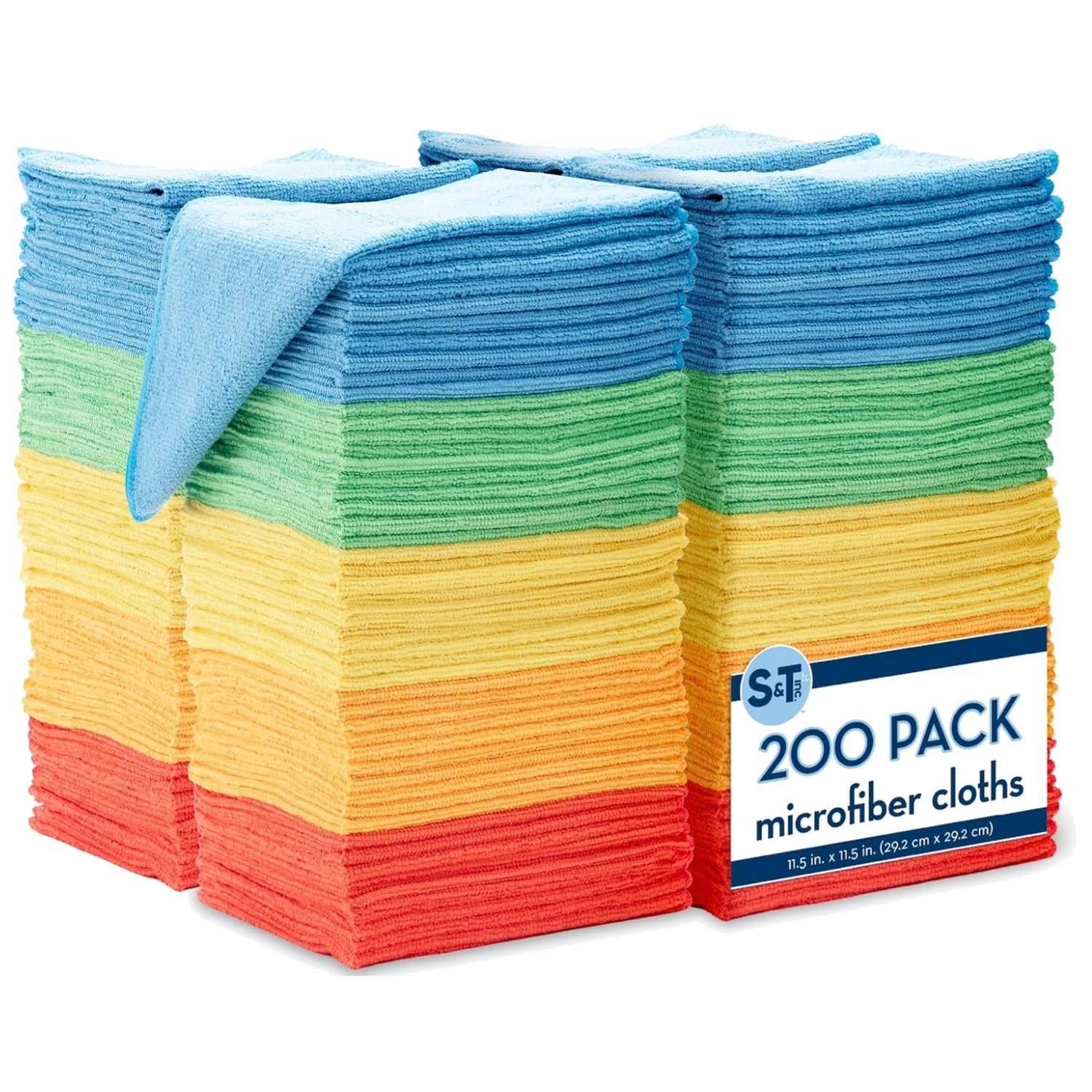 200 Pack Assorted Microfiber Cleaning Cloths - Eco-Friendly & Reusable Towels
