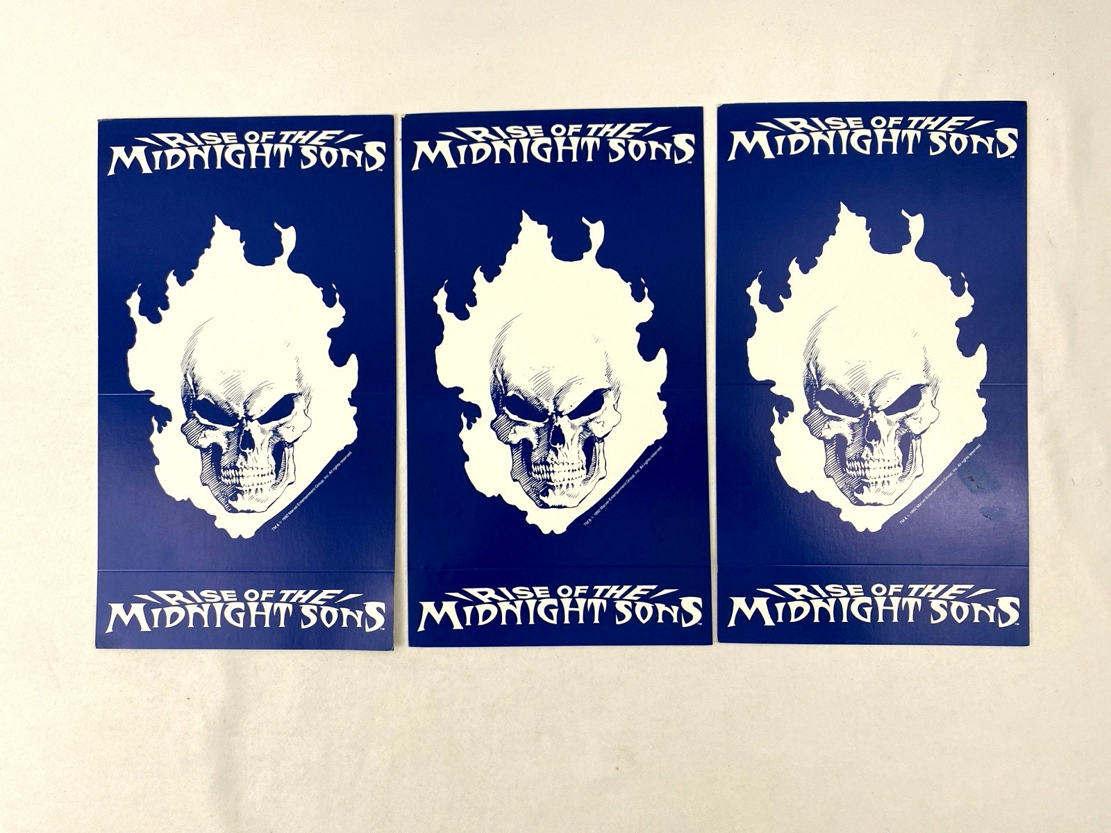 Vintage 1976 Rise of the Midnight Sons Blue Skull Promo Cards Lot of 3 Rare
