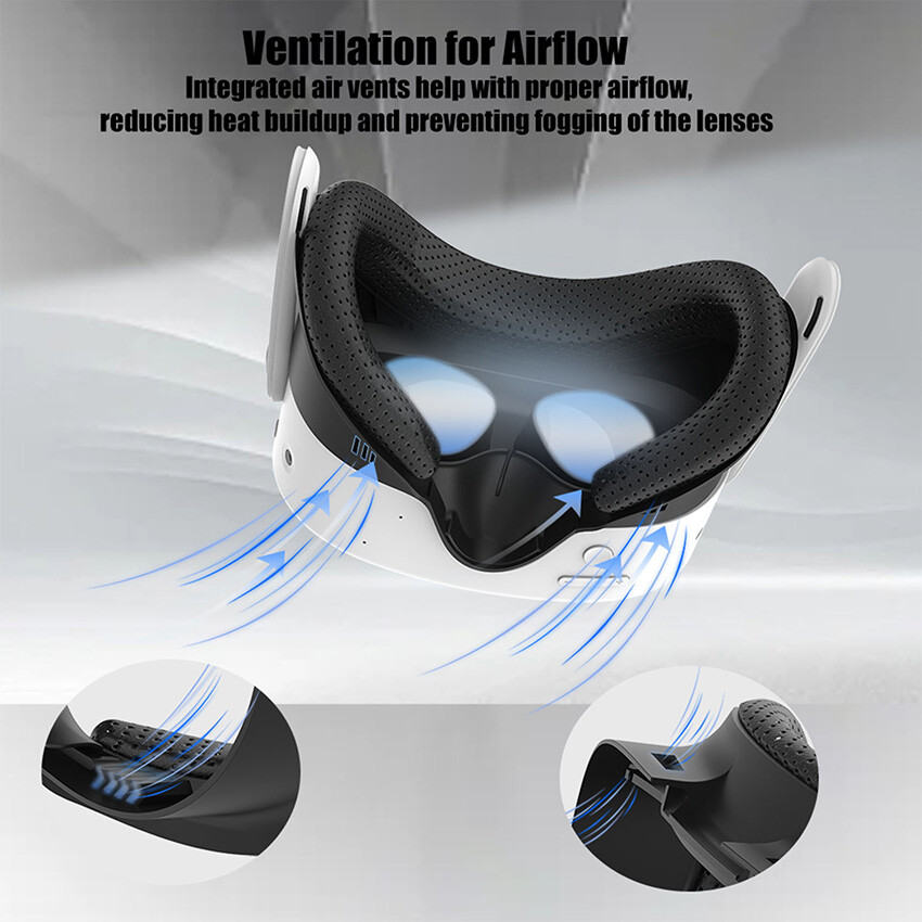 Wider Bracket Face Mask Pad Cushion Eye Cover 6-Pcs Kit for Quest 3S VR Headset