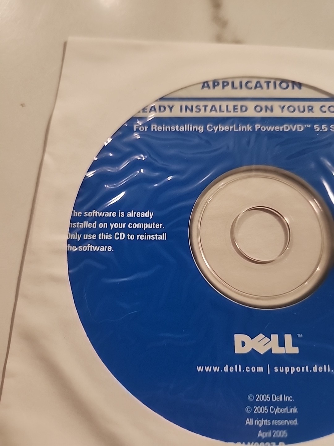 Dell Application Reinstalling Cyberlink PowerDVD 5.5 Software BRAND NEW CD