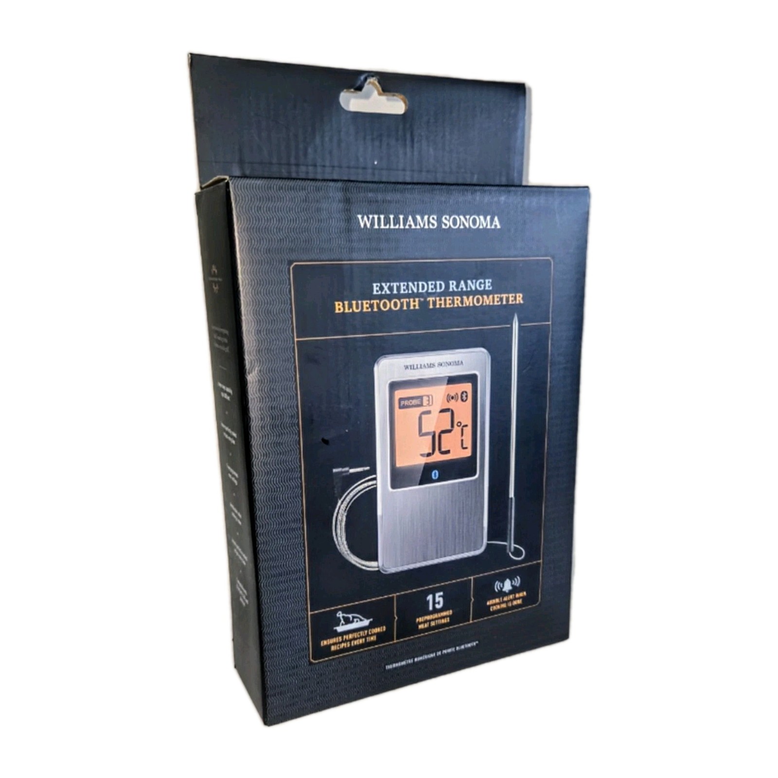 WILLIAMS SONOMA EXTENDED RANGE BLUETOOTH THERMOMETER NIB $105