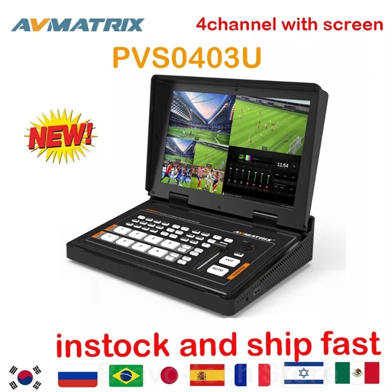 AVMATRIX PVS0403U 4-Channel SDI HDMI Video Switcher 10.1" Screen FHD IPS Monitor