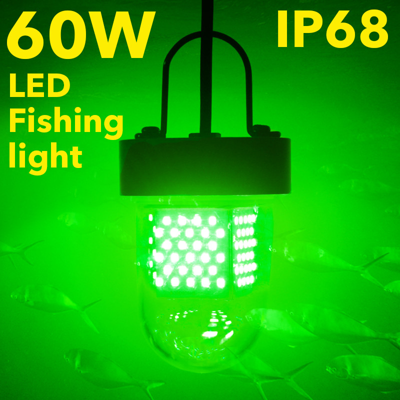 IP68 60W LED fishing lure light fishing lamp underwater fishing light squid lamp