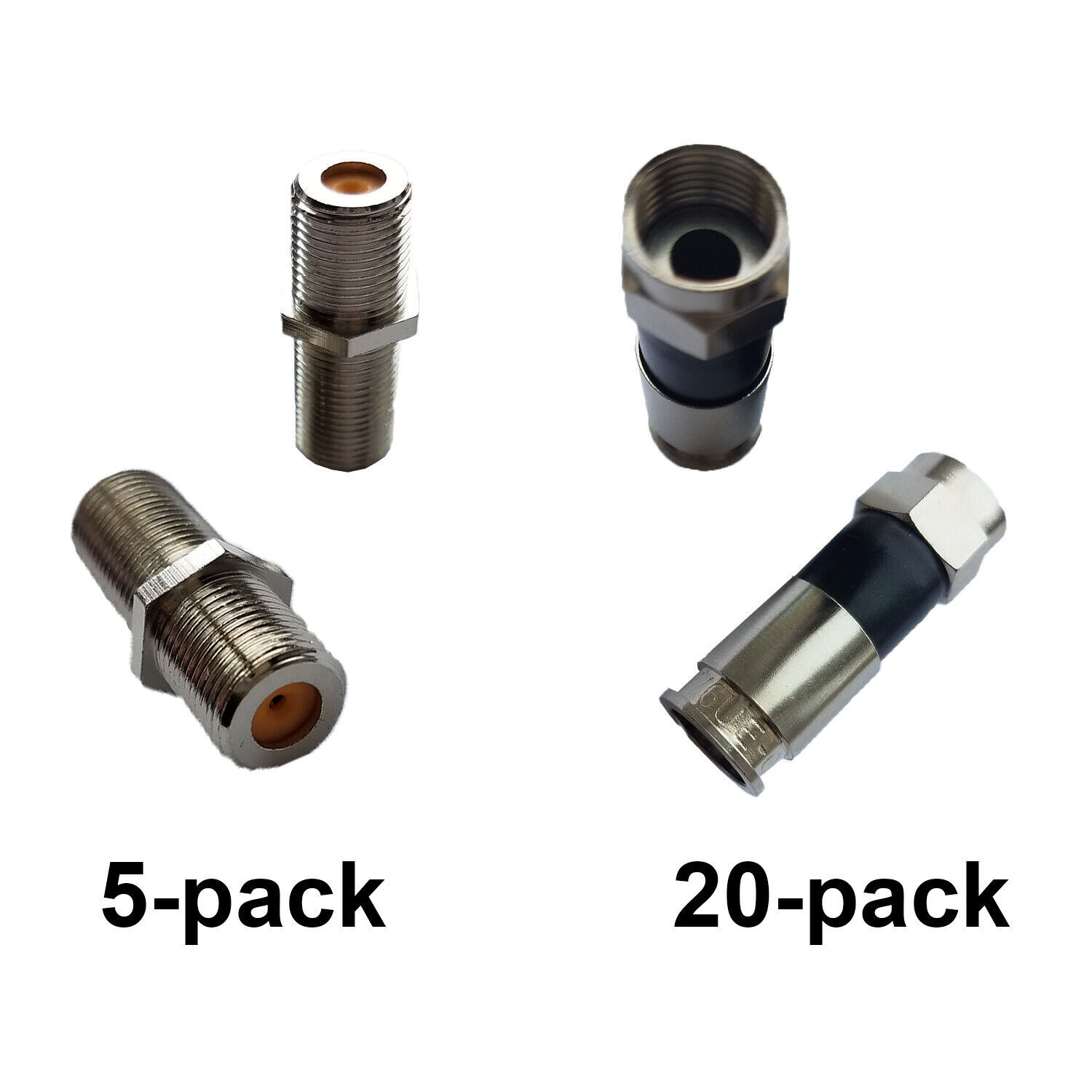 Perfect Vision PV6UE-05 Ridgeloc connectors RG6 Coax Bag of 20+5 F81 Barrel 3Ghz
