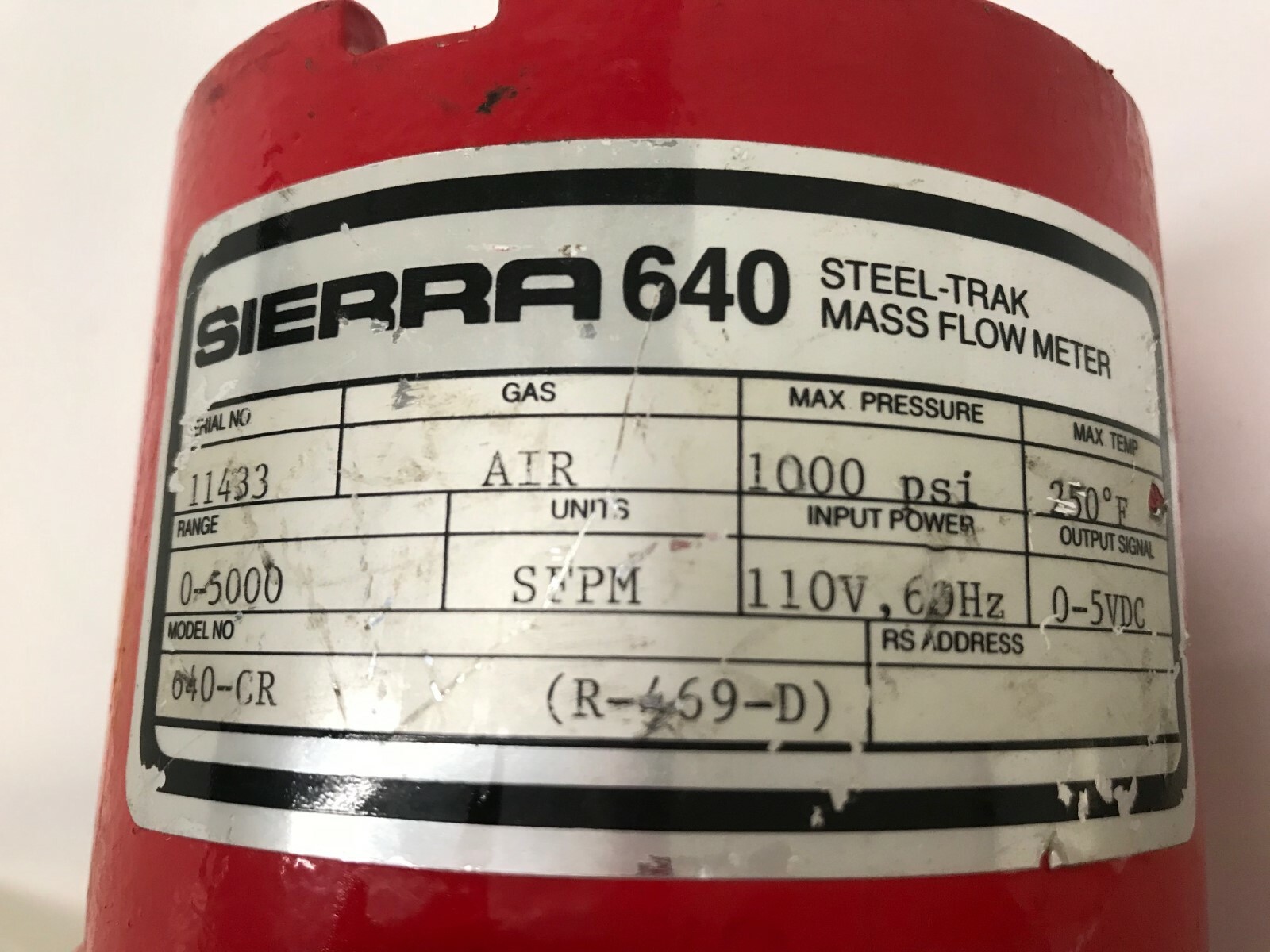 Sierra Instruments Steel-Trak Mass Flow Meter 640-CR BR