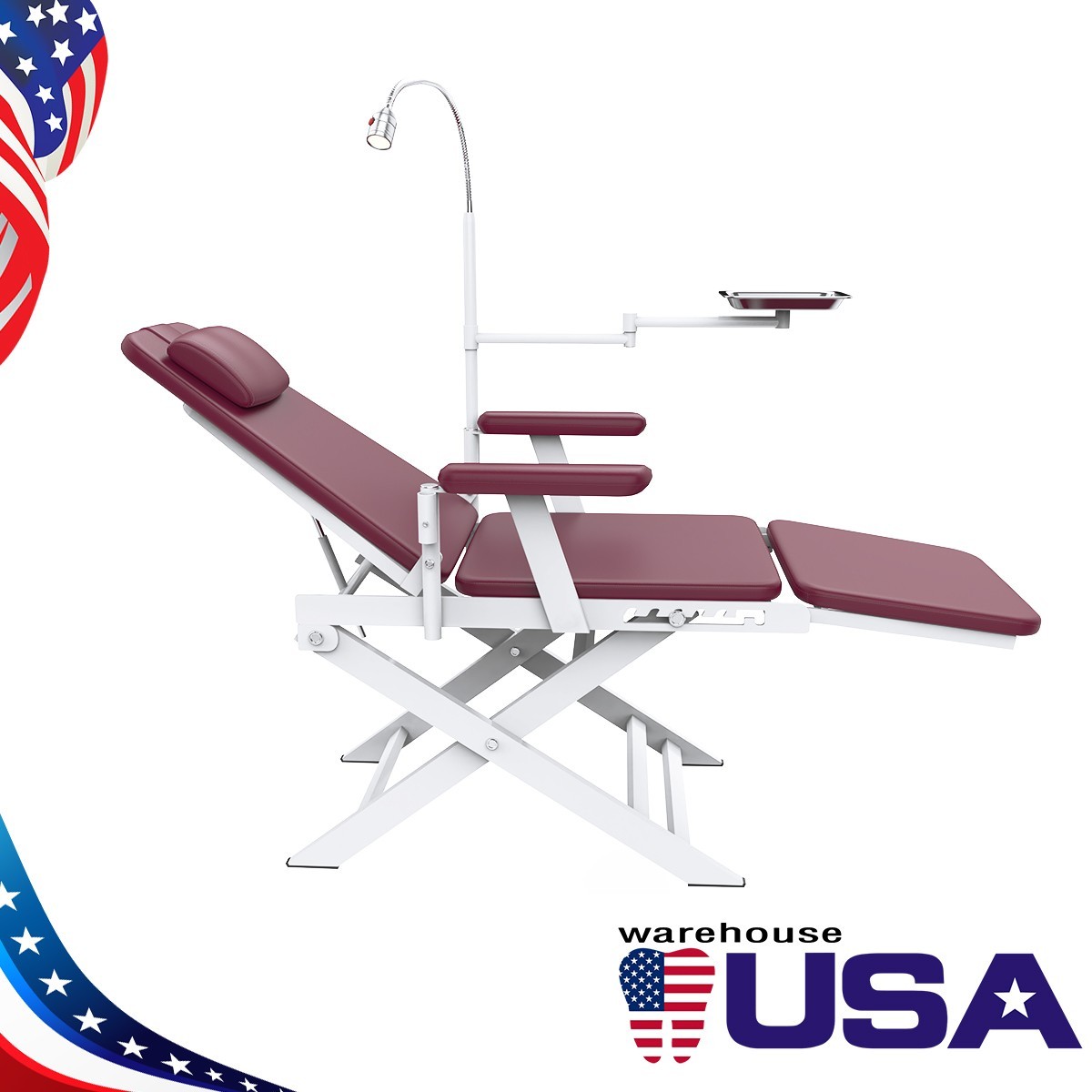 Dental Silla Portable Folding Chair With Rechargeable LED Light