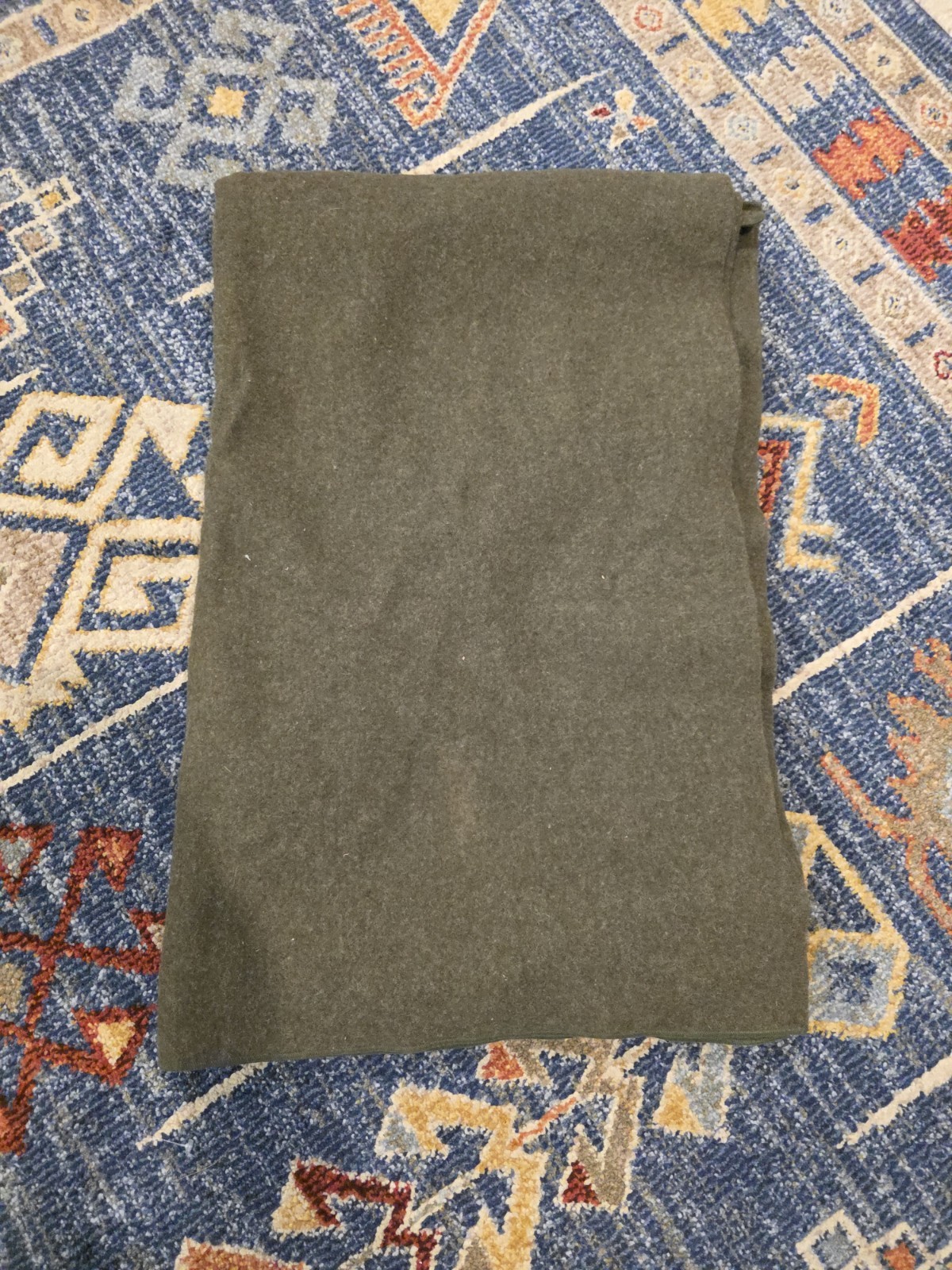 Vintage Wool US Military Bed Blanket OG-118 66” x 84” OD Green Shrink Resistant