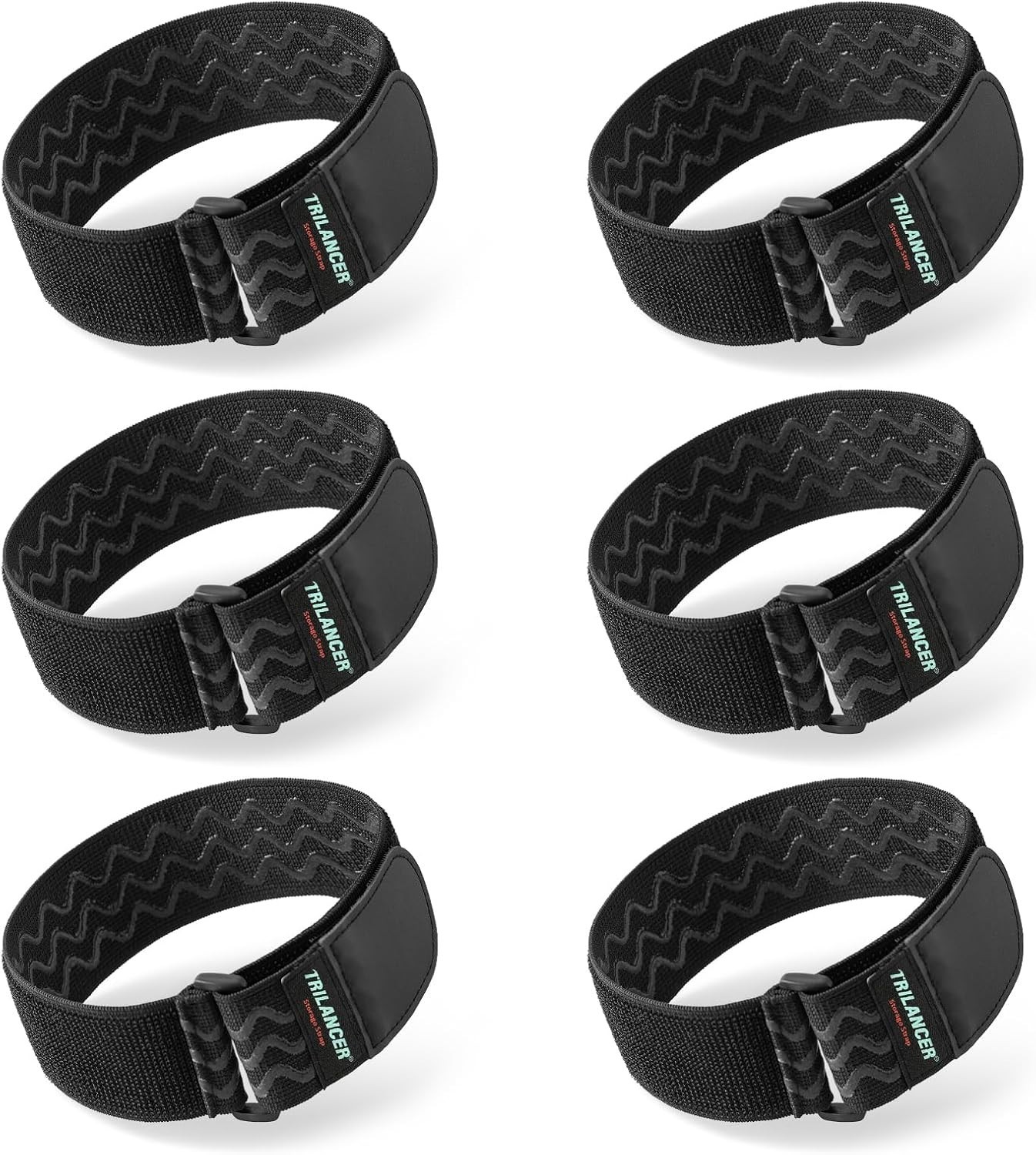Secure and Sturdy 14" x 2" Elastic Cinch Straps with 2- Support - 6 Pack